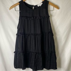 TopShop Black Ruffle Top